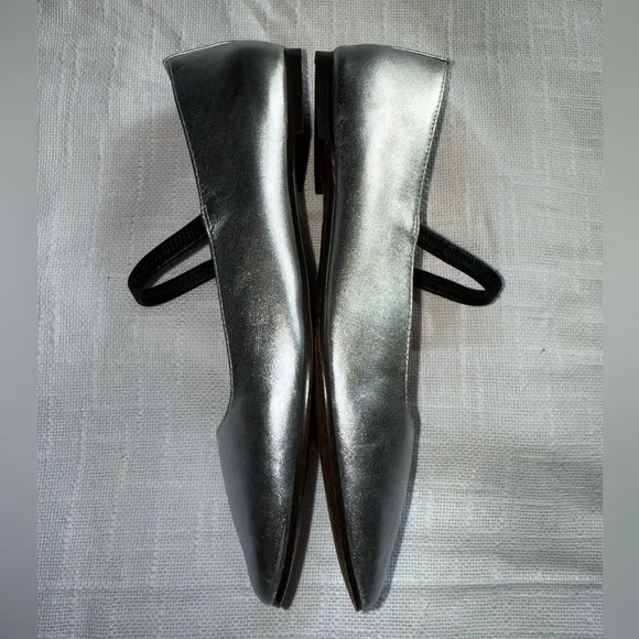 GUC Madewell Silver Women's Greta Ballet Flats / Mary Janes sz 8.5/9 - Picture 6 of 13
